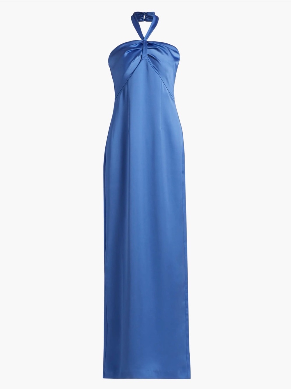 Ramy Brook Amrita Satin Halter Gown in Blue
